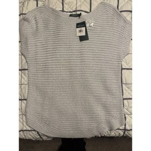 Woman's Grey Ralph Lauren Short Sleeve Woven Shirt